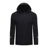 Jaqueta atlética masculina, moletom com capuz, camiseta de secagem rápida com elasticidade em quatro direções para primavera/verão para corrida, fitness e ciclismo, jaqueta corta-vento feminina, conjunto de treino