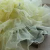 Borda de Renda Organza, Borda de Renda Franzida Rosa e Branca, Renda Endurecida de Novo Estilo para Punhos e Decote, Recomendado