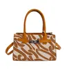 Bolsa transversal de um ombro, bolsa quadrada pequena com cores contrastantes, novo modelo 2026, estampa bonita, grande capacidade, bolsa vintage para o dia a dia