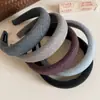 Diadema de tela a rayas estilo coreano con esponja y ala ancha, adecuada para frentes amplias, para lavarse la cara, cubrir mechones rebeldes y como accesorio para el cabello de uso diario para ir al trabajo.
