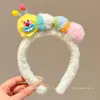 Diadema divertida estilo coreano de dibujos animados para mujer, con diseño de peluche, perfecta para usar al aplicar mascarillas faciales o lavarse la cara, y también adecuada para crear un peinado de coleta alta.