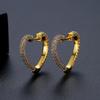 Pendientes de Hebilla de Oreja de Lujo Ligero Europeo y Americano Jinse Nicho Versátiles para el Día a Día Moda para Mujer Pendientes de Zirconia con Forma de Corazón Auriculares para el Cabello