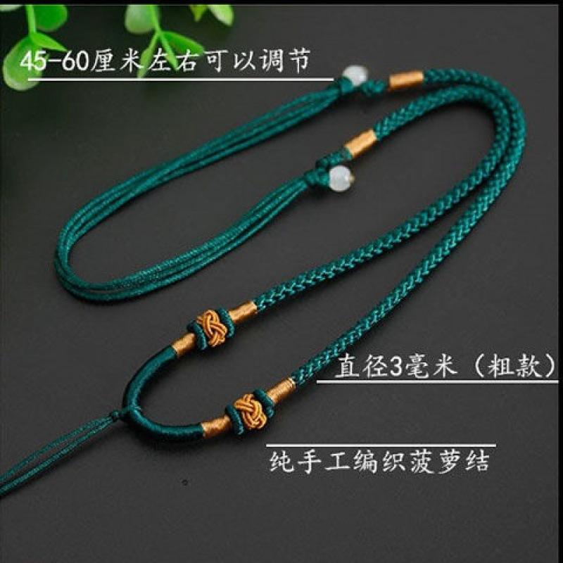智贝SKU图_3手工编织可调节菠萝结玉器挂绳吊坠绳子玉坠