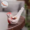 Silbato de Pájaro de Agua de Cerámica Flauta Regalo para Niños Juguete Silbato del Zodiaco con Cordón Más Pájaro que Sopla Agua Llamada de Pájaro Silbato de Porcelana