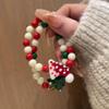 Uma árvore de Natal ~ pulseira de contas de boneco de neve em cores contrastantes feminina 2023 nova pulseira celebridade da internet amigas pulseira fofa