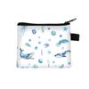 Nova Carteira de Moedas Peixe Oceano Moda Infantil Branco Estampado Porta Cartões Meninos e Meninas do Ensino Fundamental Bolsa de Armazenamento Fofa Quente