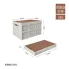 Caja de Almacenamiento Plegable para Camping al Aire Libre, Gran Capacidad, con Tapa de Madera, Caja de Almacenamiento para Organización del Hogar y del Maletero del Coche