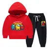 Conjunto de Suéter con Capucha para Niños Otoño e Invierno 2023 Estilo Occidental Nuevo para Niños Medianos y Grandes Ropa de Invierno Gruesa y Cálida con Forro de Felpa