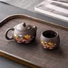 Tetera Xishi de Fénix y Dragón que Cambia de Color, Taza de Té de Dragón y Fénix Auspiciosos, Tetera Rompeaguas Semimanual, Souvenir para Evento de Negocios de Empresa