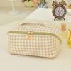Houndstooth saco cosmético mulheres de grande capacidade portátil ins nova luz avançada de luxo cosméticos de viagem saco de armazenamento de lavagem