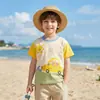 Roupa de Bebê Casual Camiseta de Manga Curta Roupa de Verão Meninos e Meninas Bebê Crianças Verão Top de Meia Manga