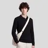 Ropa Exclusiva para Hombre APO Suministro transfronterizo exclusivo para hombres de dinero antiguo: suéter casual de manga larga holgado con textura y cuello camisero
