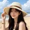 Sombrero de sol de ala ancha para vacaciones en la playa para mujer 2026 verano sombrero de paja con flecos para viajes al aire libre protección solar sombrero de sol versátil