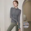 Jaqueta Esportiva Feminina Plus Size com Gola Alta em Veludo para Corrida, Treinamento, Fitness, Manga Longa Elástica e Justa, Top de Yoga Estilo Primavera