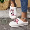 Nuevas Pantuflas Caseras Transfronterizas 2024 para Otoño e Invierno, Cálidas, Forradas de Felpa, Antideslizantes, Silenciosas, Zapatillas de Punta Cerrada