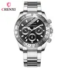 CHENXI Relógio Aurora Atacado Transfronteiriço Pulseira de Aço Relógio Masculino À Prova D'água Relógio Luminoso Relógio Esportivo 086A Prata