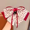 Pinza de Agarre de Lazo de Cinta de Princesa Corazón Dulce para Niña Estilo Occidental Lazo Rojo Accesorios para el Cabello Pinza para Cola de Caballo Alta
