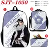 Riman Animation Accesorios de Muerte Mochila Escolar Juvenil Mochila Escolar Mochila Casual para Hombres y Mujeres Estuche para Lápices Set de Tres Piezas