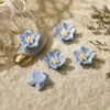 Joyería para Arte de Uñas Camelia Perlada Estilo Chino Pintura de Perla Rosa Pétalos de Cinco Colores Flor de Loto Hadas Brotes de Resina