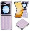 Funda de moda para Samsung Z Flip6, Z Flip5, con purpurina galvanizada, estilo Chanel, con rombos pequeños, de cuero, 4.ª generación