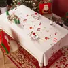 Toalha de Mesa de Natal Impermeável à Prova de Óleo Lavagem Gratuita à Prova de Escaldamento Toalha de Mesa de Jantar Toalha de Mesa de PVC Tapete de Mesa de Café Fonte Transfronteiriça Fábrica Personalizada