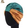 Gorro turbante de satén elástico de doble capa de seda artificial para quimioterapia gorro de noche comercio electrónico transfronterizo suministro de alta calidad