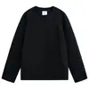 Camiseta de Manga Larga con Cuello Redondo y Diseño de Bordado Simple Nanxia Spring para Hombre, Top Versátil de Corte Holgado Retro para Pareja