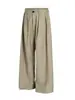 Calça feminina de perna larga de cintura alta e corte justo, novo estilo primavera-verão 2026, simples e com bom caimento, calça social casual de perna reta até o chão