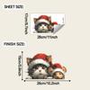 Fun-Jd164 Gato e Rato Usando Chapéus de Natal Decoração de Casa Porta de Vidro Adesivos de Janela Atacado UV