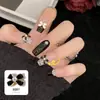 Accesorios para Uñas con Moño de Aleación Estilo Chanel, Populares Decoraciones de Uñas con Moño Sencillo Adornado con Perlas Blancas y Negras