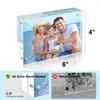 Porta-retrato acrílico transfronteiriço com porta-cartão magnético forte, sucção magnética 67 polegadas display de mesa, suporte de cartão transparente, etiqueta de preço dupla face, personalizável