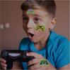 Manija de Máquina de Juegos Nueva Transfronteriza Pegatina de Tatuaje Luminosa Pegatina de Tatuaje de Dibujos Animados para Niños Pegatina para Fiesta de Cumpleaños Fiesta