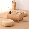 Mesa de centro de tatame de palha mesa baixa Zen japonesa mesa de janela de sacada mesa quadrada pequena de armazenamento mesa kang de rattan mesa de chá de varanda