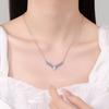 Collar de plata esterlina S925 transfronterizo europeo y americano, collar de moissanita en forma de V, perla de agua dulce natural de la reina, disponible al por mayor.