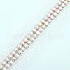 Tiras de Pérolas com Strass de Rede 5mm, Fileira Única e Dupla, para Roupas, Sapatos, Bolsas, Rendas DIY, Chapéus, Vestidos e Acessórios