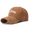 Gorra de béisbol de terciopelo bordada vintage de estilo coreano nueva de otoño e invierno para amantes, gorra de moda de color sólido pequeña con cara que combina con todo