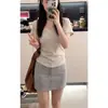 Camiseta Blanca de Manga Corta con Cuello en U Estilo Coreano de Algodón Puro para Mujer, Verano, Versátil, Adelgazante, Capa Base Negra
