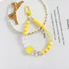 Cadena de Cuentas de Conejito Llavero Colgante Decoración para Bolsa de Auriculares Bluetooth Fresco Pequeño Color Sólido Cuentas Accesorios para Automóvil