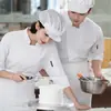 Overol de chef de alta gama de siete mangas para hombre, cocina de restaurante, chef, blanco, transpirable, impermeable, overol de manga