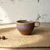 Xícara de Café de Cerâmica Grossa Queimada em Forno a Lenha Japonês Xícara de Chá Artesanal Retrô Alta Aparência Caneca de Cerâmica para Beber Água Atacado
