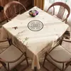 Nuevo Mantel Cuadrado Estilo Chino, Impermeable, Resistente al Aceite, Lavable, Cubierta de Mesa de los Ocho Inmortales, Lujo Ligero, Sensación de Alta Gama, Cubierta de Mesa de PVC