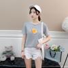 Popular en Internet Camiseta de Manga Corta Naranja Fresco para Mujer Verano 2020 Nueva Ropa de Clase para Estudiantes Suelta Estilo Coreano Combinable Camiseta de Frutas