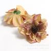 Cabezas de Flores Artificiales Prehechas con Bordes Rizados, Flores Falsas de Tres Capas para Decoración del Hogar, Materiales DIY, Flores Decorativas de Tela de Seda para Decoración de Paredes y Escenografía