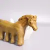 Peine Masajeador Año del Caballo, Peine Masajeador Multifuncional para Cabeza Tallado Tridimensional Doble Cara de Sándalo Verde y Palo de Rosa, Peine Meridian