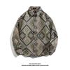 Camisa de Manga Larga Vintage Estilo Barroco Japonés Retro Étnico Tejido y Bordado para Hombre Holgada Otoño e Invierno Abrigo para Pareja Primavera y Otoño