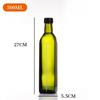 Botella cuadrada de vidrio verde oscuro para aceite 500ml Botella marrón para aceite de oliva botella para salsa de soya vinagre traje olla de vidrio para aceite fabricante