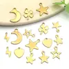 Accesorios de Estampado de Patrón de Acero Inoxidable Colgante con Forma de Luna, Estrella, Trébol de Cuatro Hojas para Collar, Pulsera DIY Accesorios Colgante