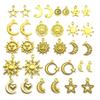 1 nuevo colgante de aleación de oro antiguo, serie retro natural, simulación de luna y sol, accesorios de bricolaje