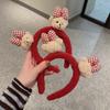Aro para el pelo de oso de peluche rojo de Año Nuevo coreano, popular en Internet, para lavarse la cara, con sello de chica con costra de dibujos animados.