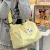 Bolso Cruzado de Hombro Casual de Color Sólido Versátil para Niñas, Estilo Japonés Estudiante Simple Deportivo Ligero para Viajes Cubo